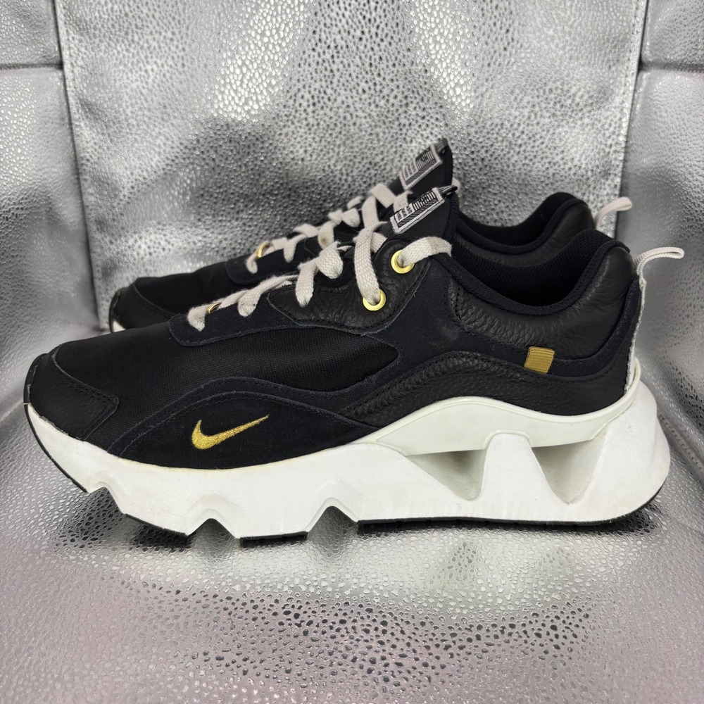 Nike RYZ 365 II Black Gold White Sneakers DJ1518-001 Womens 11 Lifestyle Shoes - Picture 3 of 7